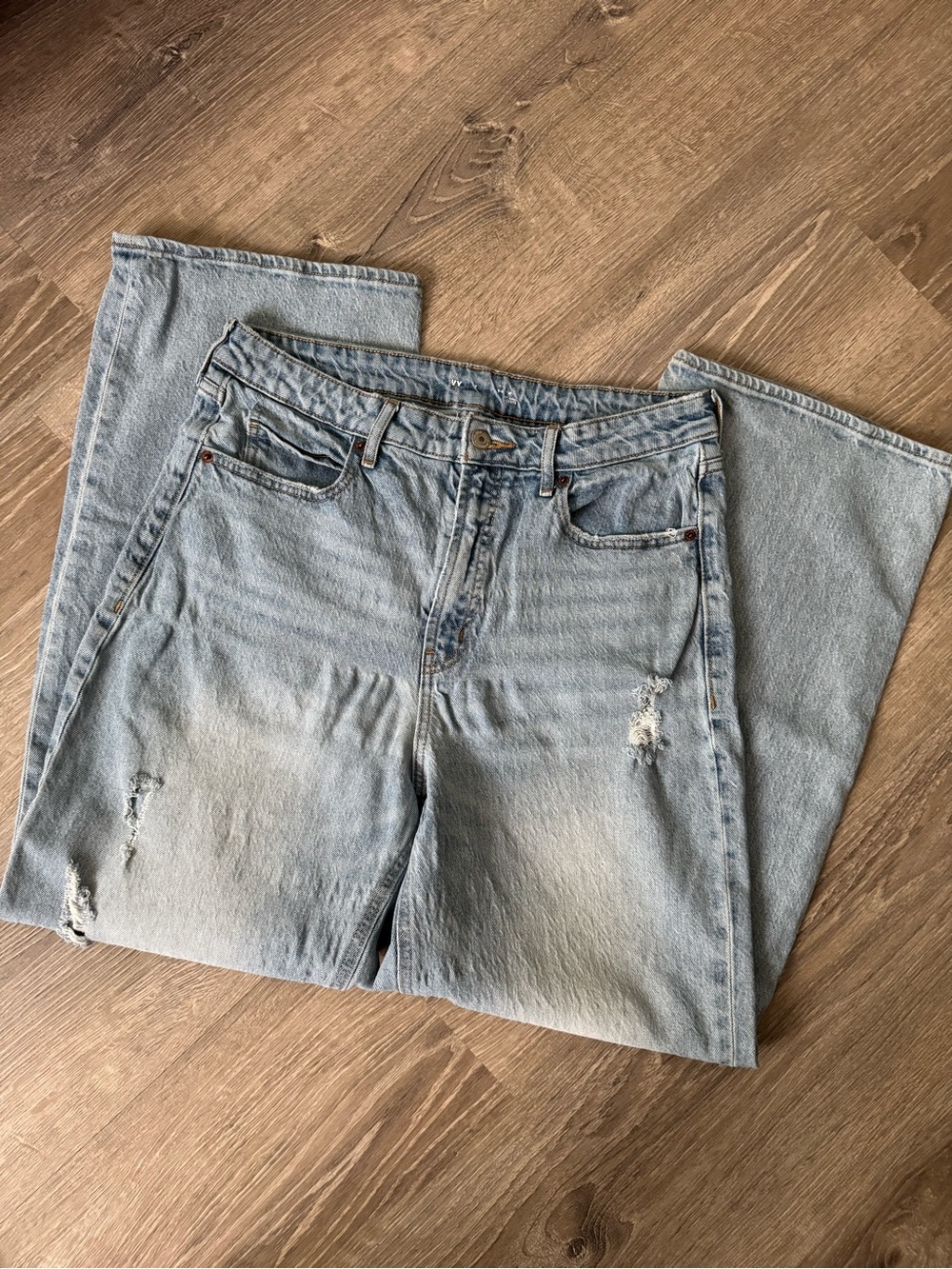 Old Navy Light Blue High-Rise Distressed Jeans
